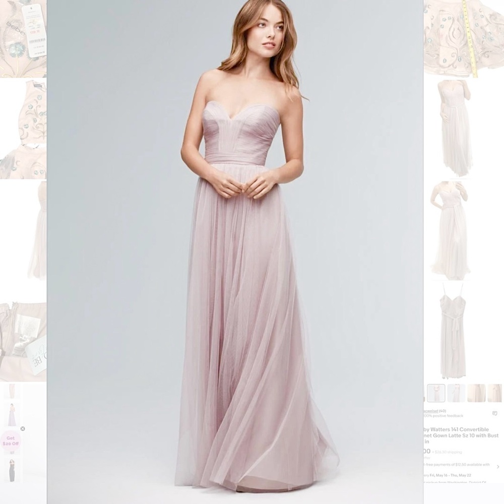 NWT Wtoo by Watters Elegant Strapless/straps, cream Evening Gown Sz 10
